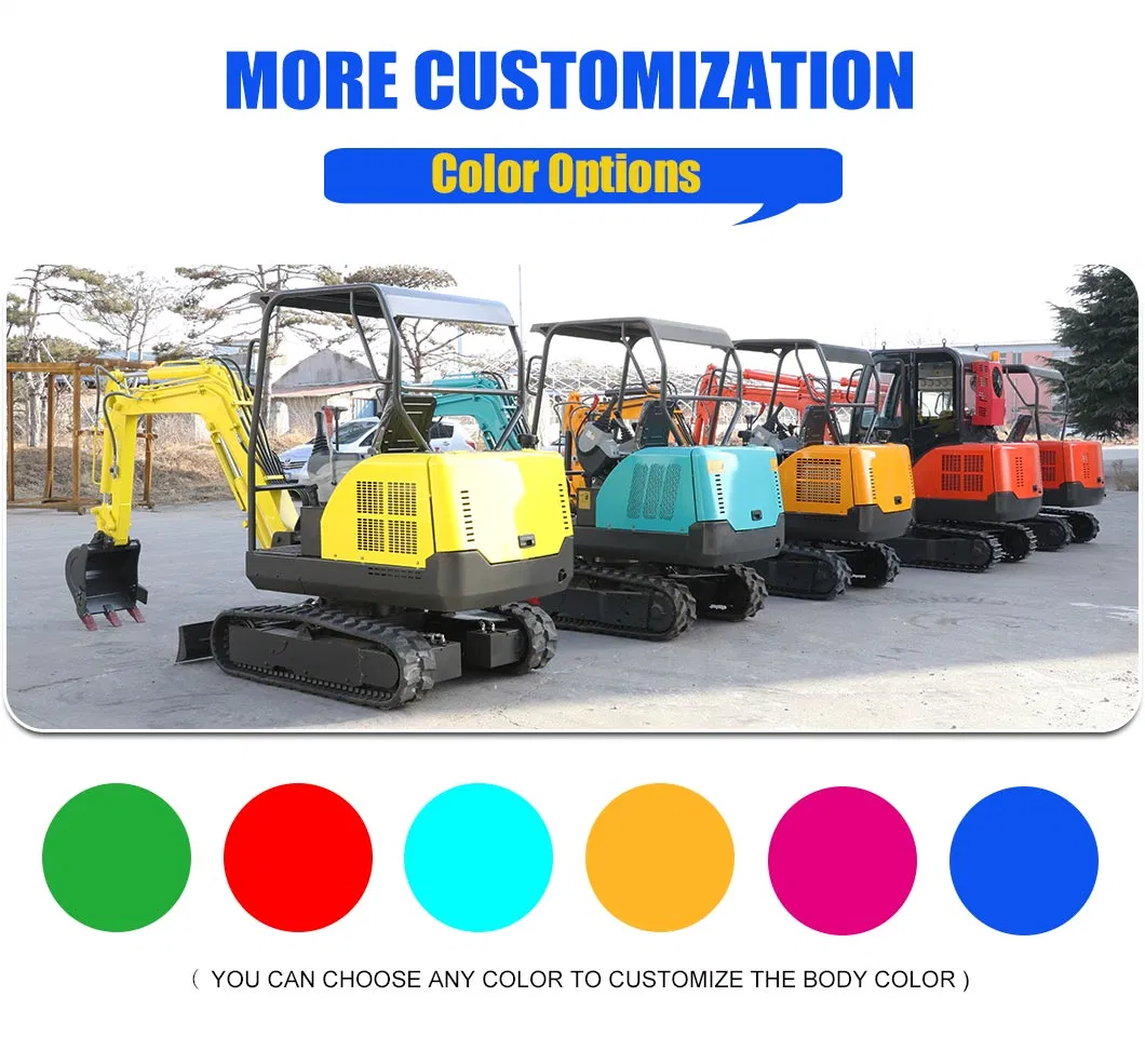 Good Quality EPA Euro 5 Engine Micro Mini Digger 1ton 2 Ton 3 Ton 4 Ton Hydraulic Rotary Open Cab Excavator for Garden Construction